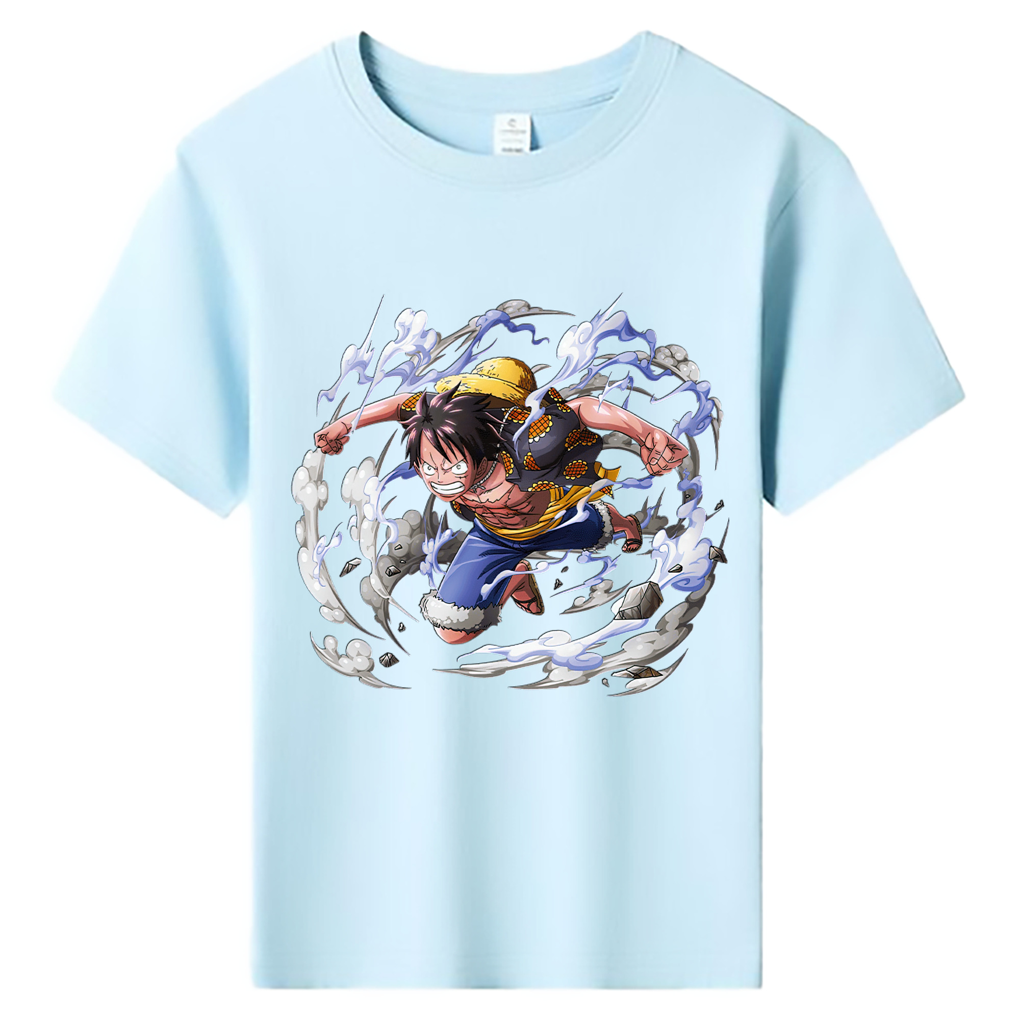 ワンピース モンキー・D・ルフィ ONE PIECE Monkey D. Luffy 綿100％キッズTシャツ（フロントプリント）